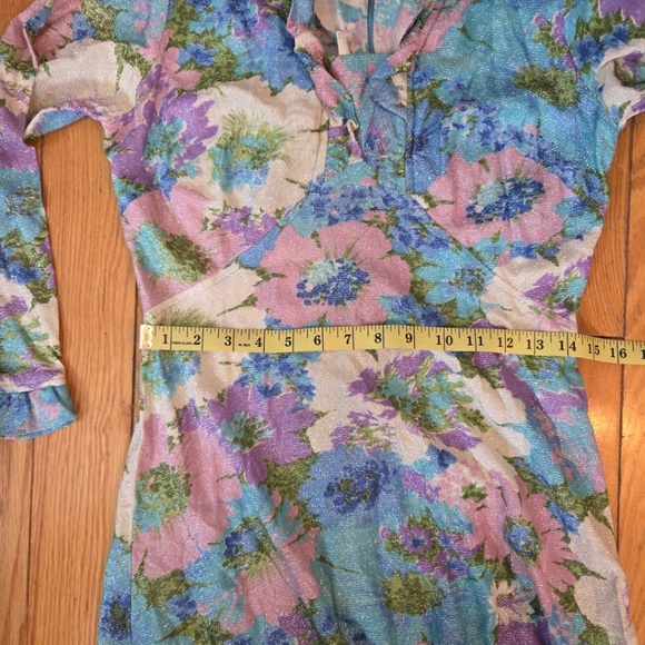 Vintage 1970 Floral Long Sleeve Maxi Dress - Picture 10 of 10
